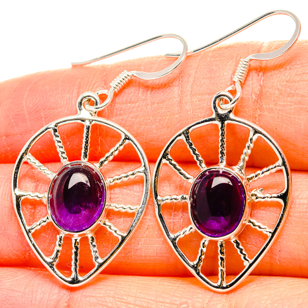Amethyst Earrings handcrafted by Anasilvercos - EARR430427