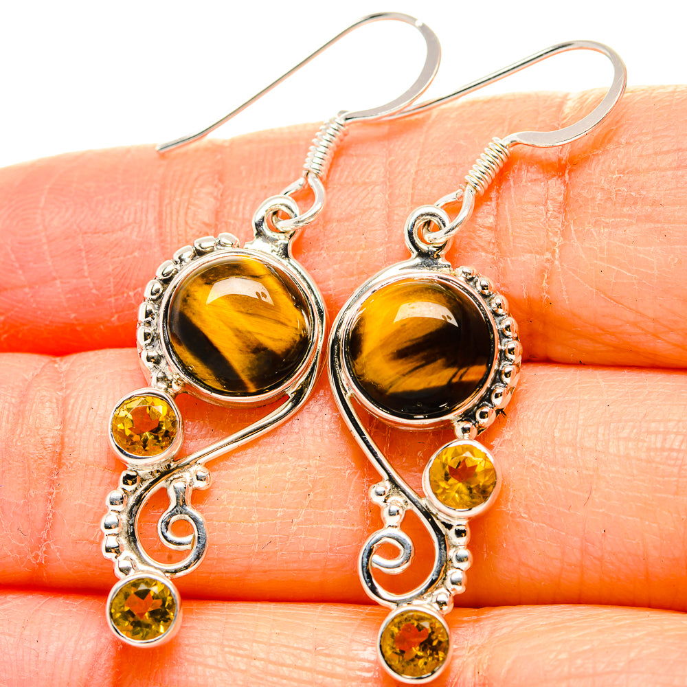 Tiger Eye Earrings handcrafted by Anasilvercos - EARR430428