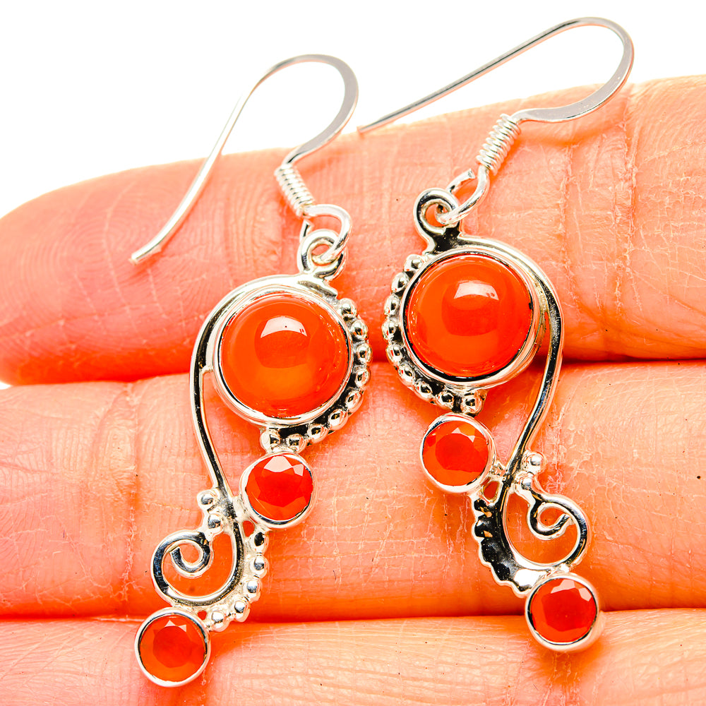 Carnelian Earrings handcrafted by Anasilvercos - EARR430436