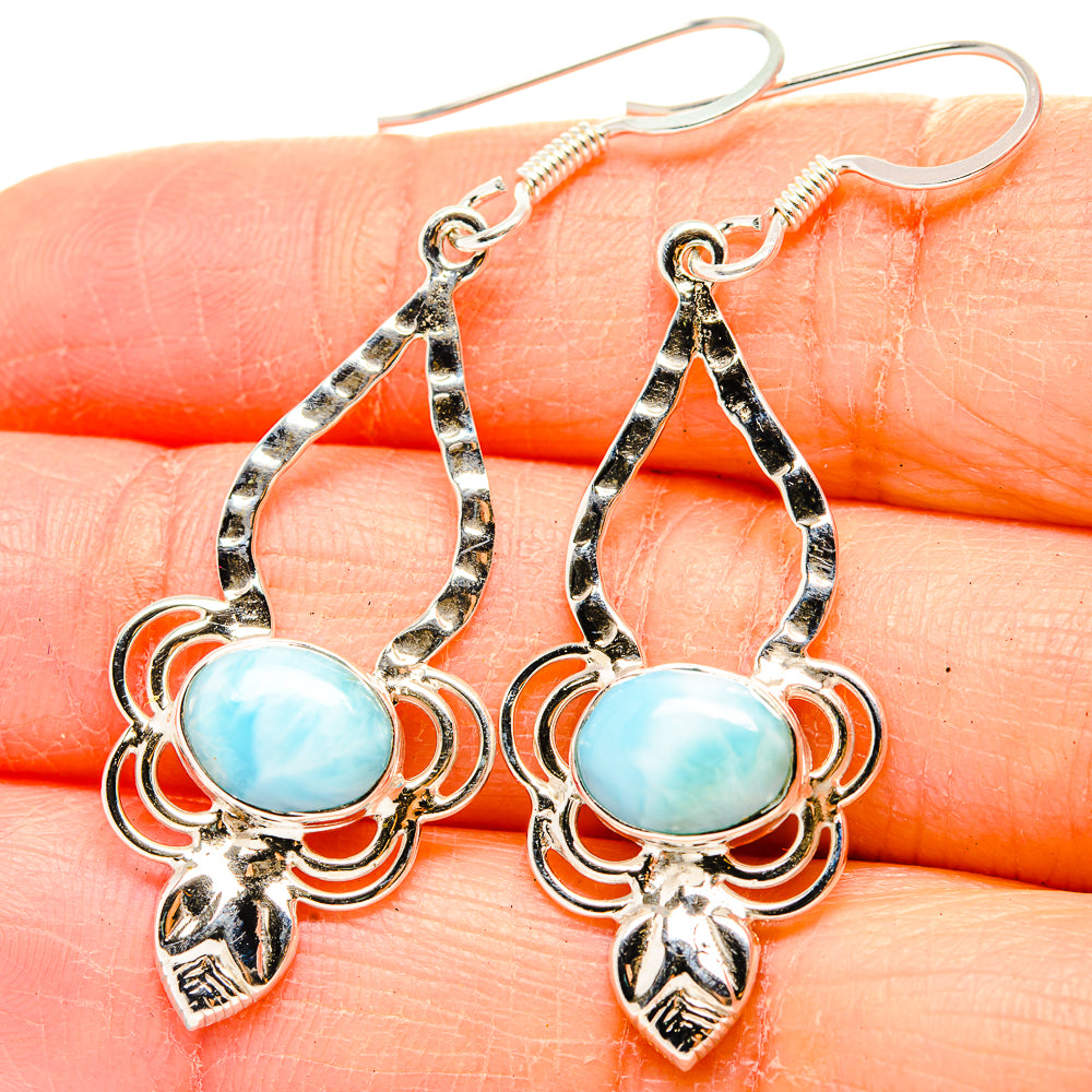 Larimar Earrings handcrafted by Anasilvercos - EARR430441