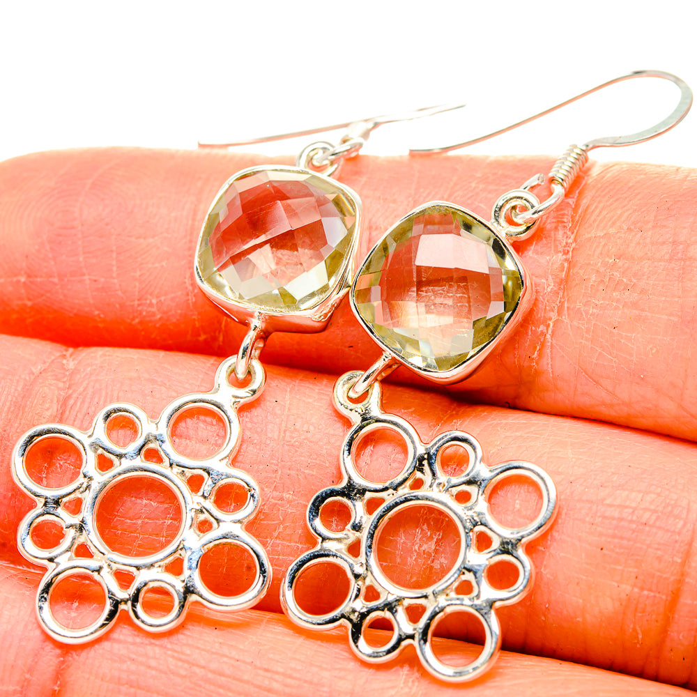 Green Amethyst Earrings handcrafted by Anasilvercos - EARR430451