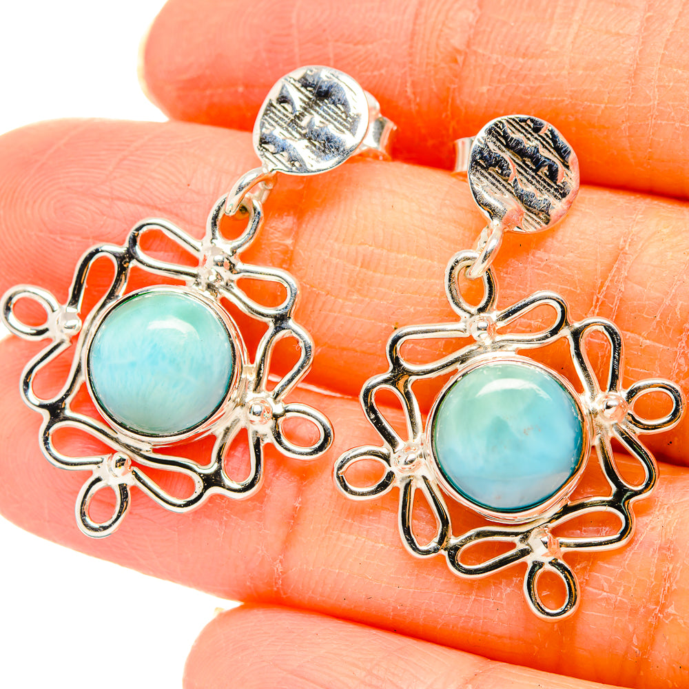 Larimar Earrings handcrafted by Anasilvercos - EARR430459