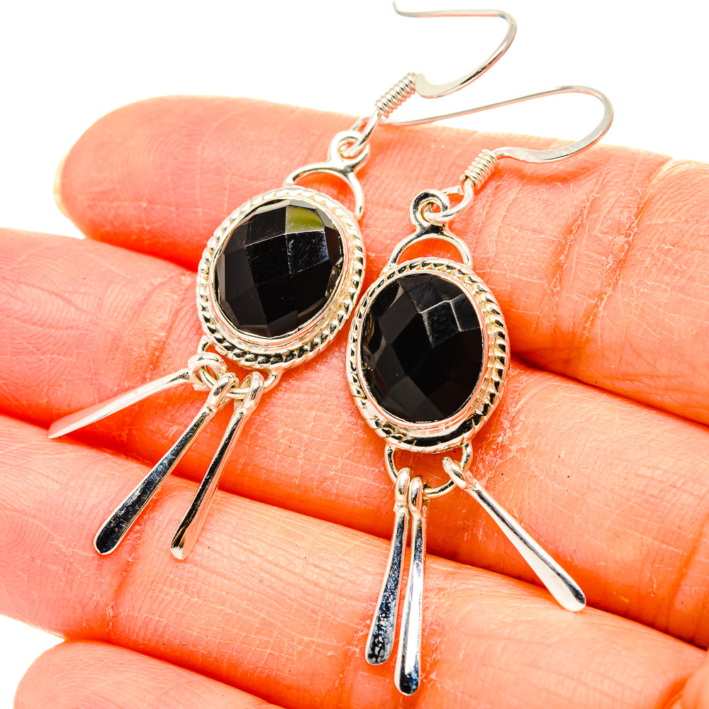 Black Onyx Earrings handcrafted by Anasilvercos - EARR430461