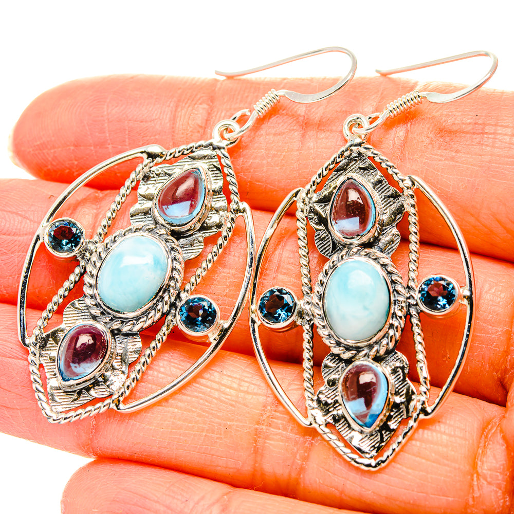 Larimar Earrings handcrafted by Anasilvercos - EARR430470