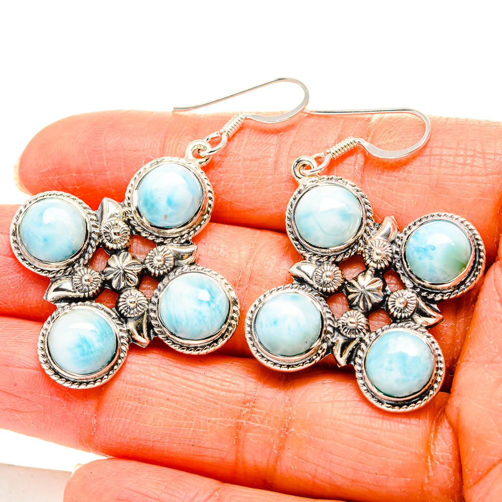 Larimar Earrings handcrafted by Anasilvercos - EARR430476