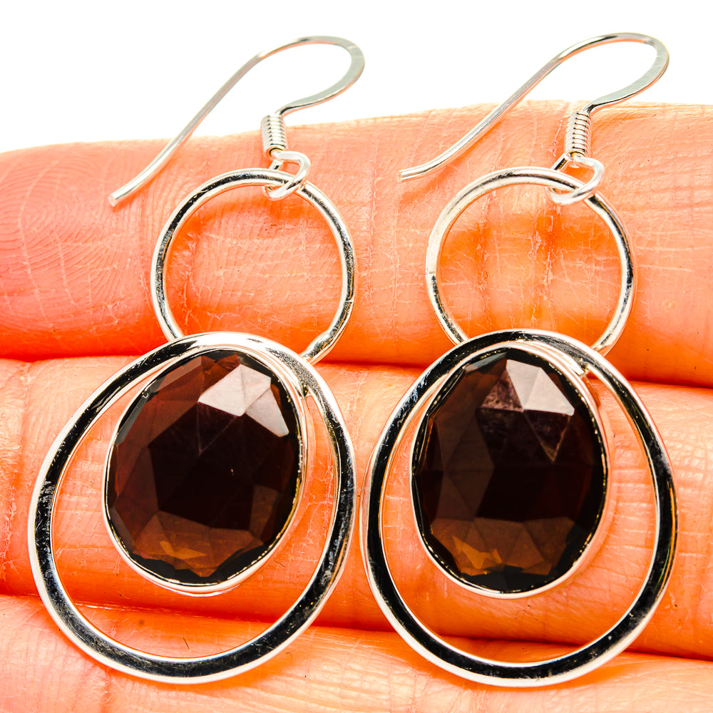 Smoky Quartz Earrings handcrafted by Anasilvercos - EARR430481