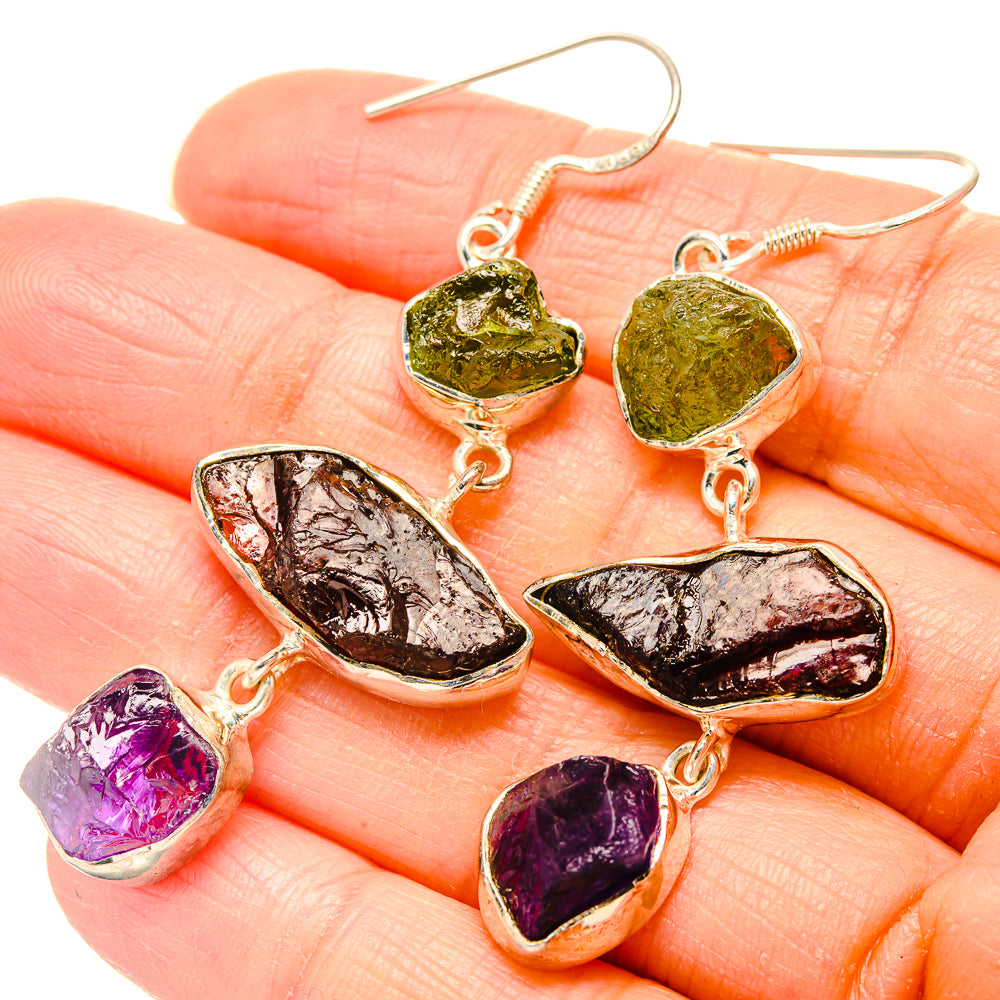 Garnet Earrings handcrafted by Anasilvercos - EARR430525