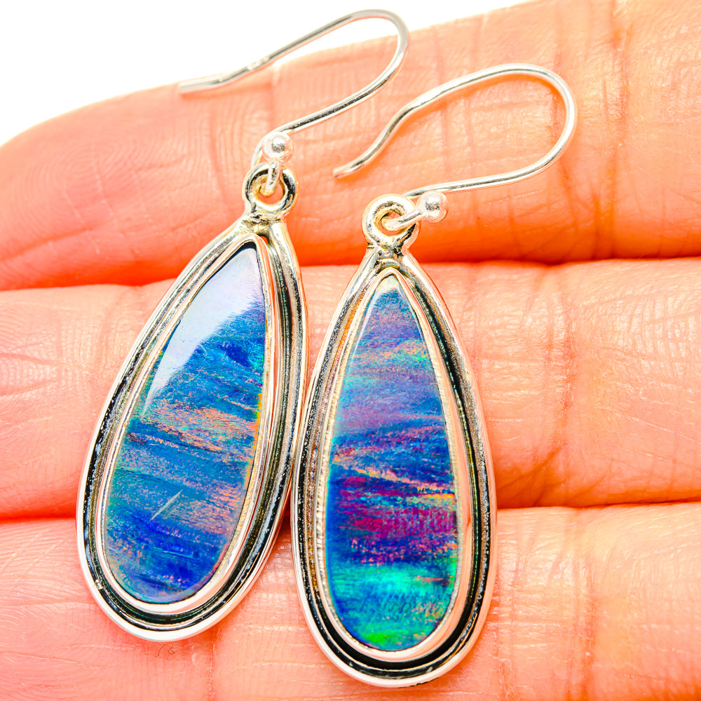 Aura Opal Earrings handcrafted by Anasilvercos - EARR430551