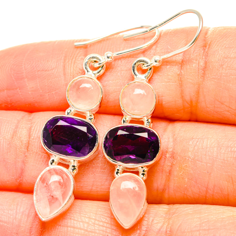 Rose Quartz Earrings handcrafted by Anasilvercos - EARR430594