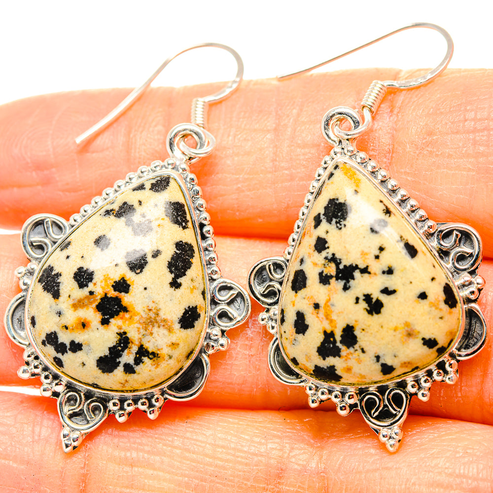 Dalmatian Jasper Earrings handcrafted by Anasilvercos - EARR430654
