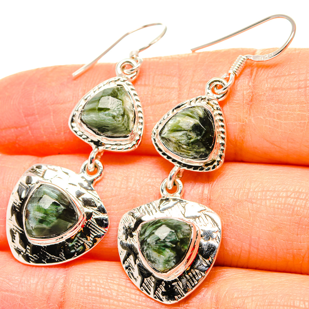 Seraphinite Earrings handcrafted by Anasilvercos - EARR430693