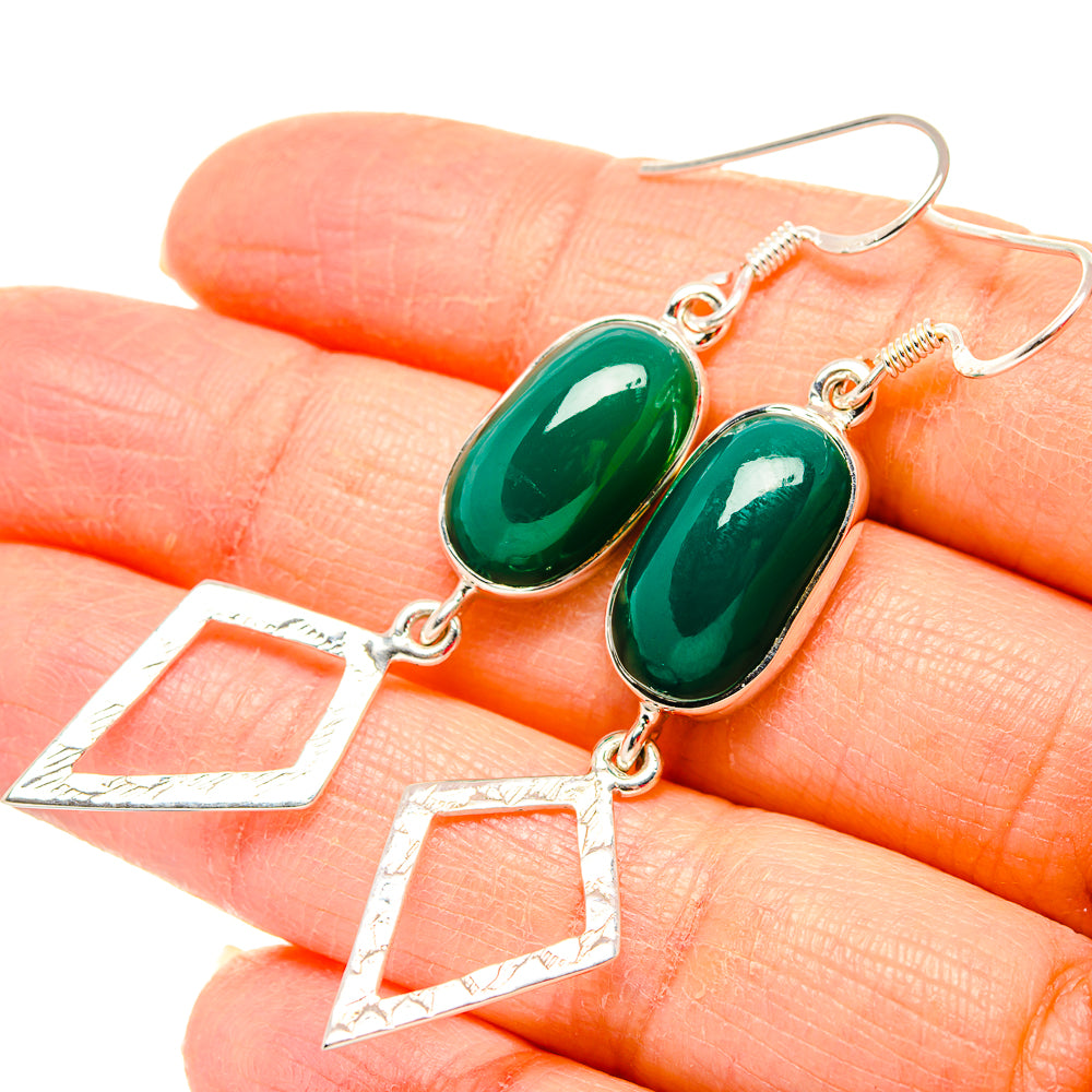 Chrysoprase Earrings handcrafted by Anasilvercos - EARR430695