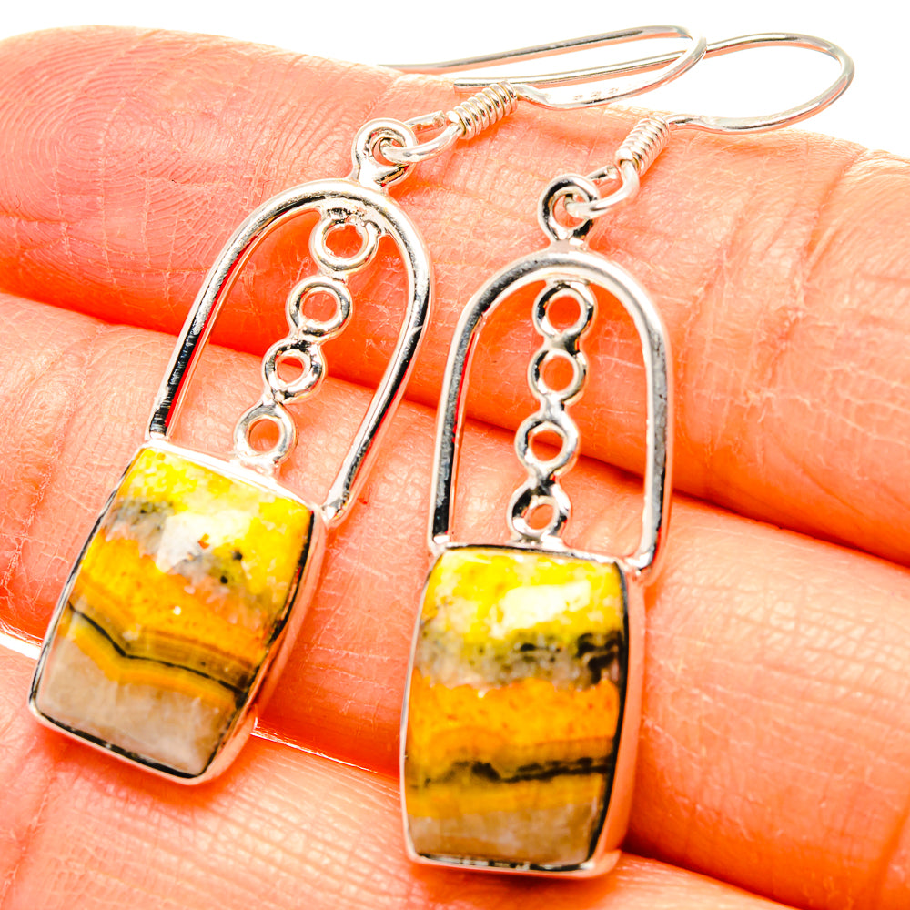 Bumble Bee Jasper Earrings handcrafted by Anasilvercos - EARR430708