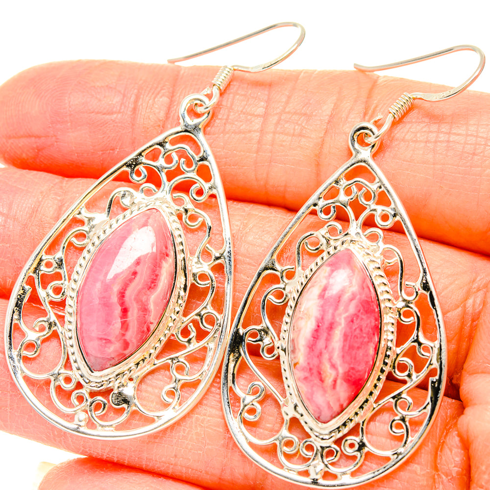 Rhodochrosite Earrings handcrafted by Anasilvercos - EARR430726