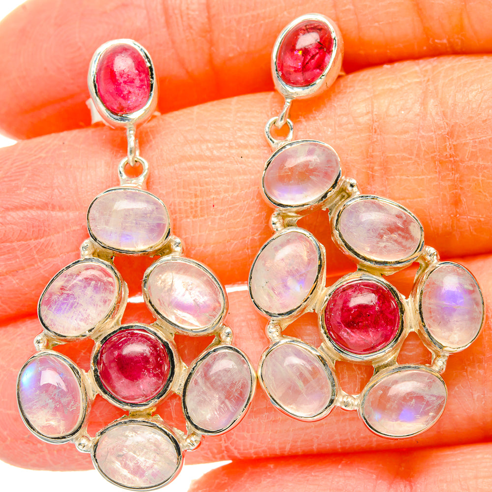 Rainbow Moonstone Earrings handcrafted by Anasilvercos - EARR430730