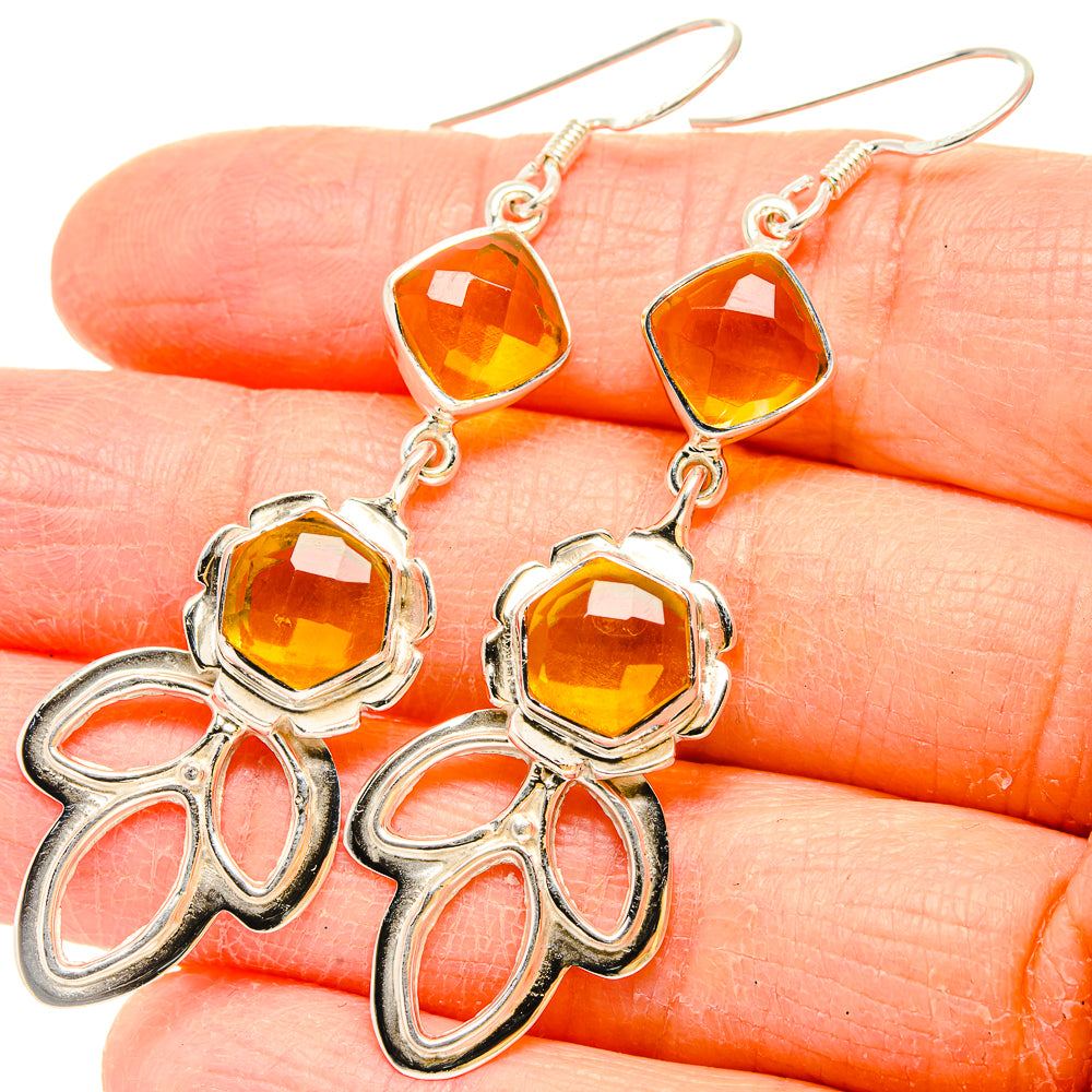 Citrine Earrings handcrafted by Anasilvercos - EARR430735