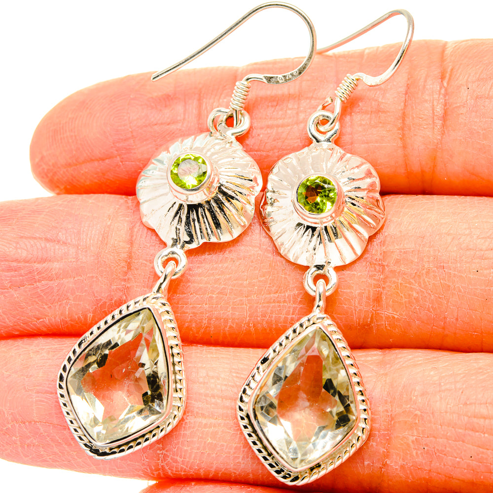 Green Amethyst Earrings handcrafted by Anasilvercos - EARR430736