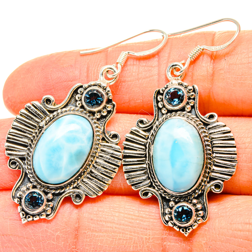 Larimar Earrings handcrafted by Anasilvercos - EARR430739