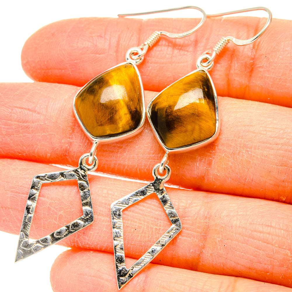 Tiger Eye Earrings handcrafted by Anasilvercos - EARR430750