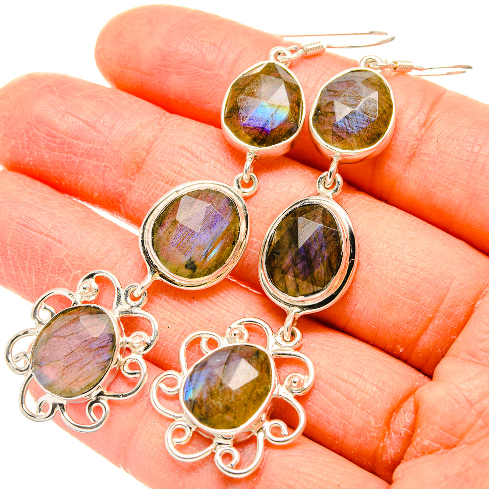 Labradorite Earrings handcrafted by Anasilvercos - EARR430754