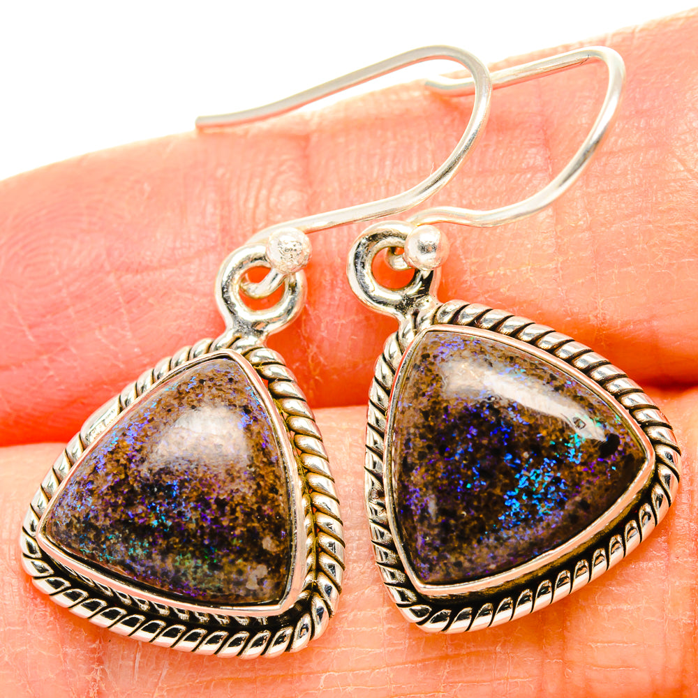 Andamooka Opal Earrings handcrafted by Anasilvercos - EARR430760