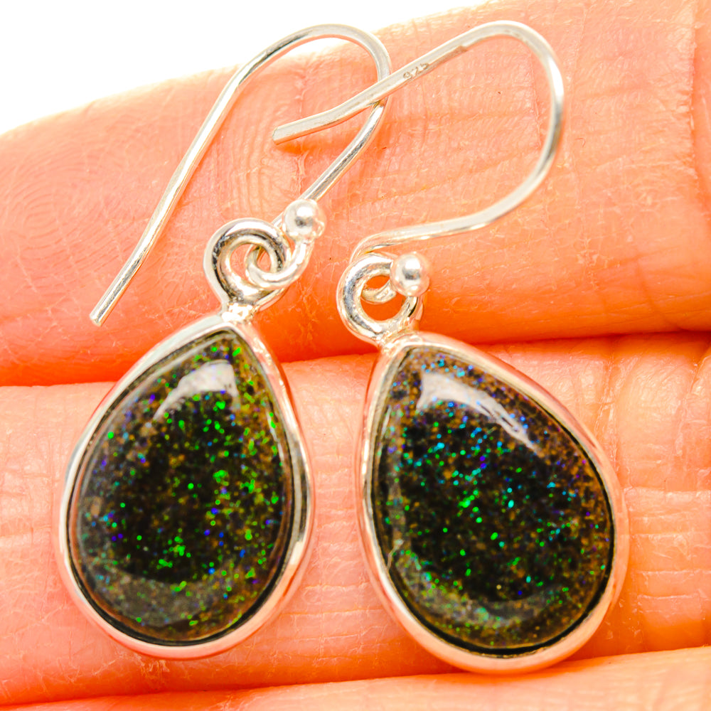 Andamooka Opal Earrings handcrafted by Anasilvercos - EARR430773