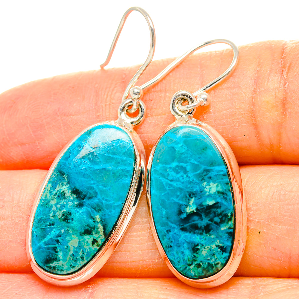 Chrysocolla Earrings handcrafted by Anasilvercos - EARR430779