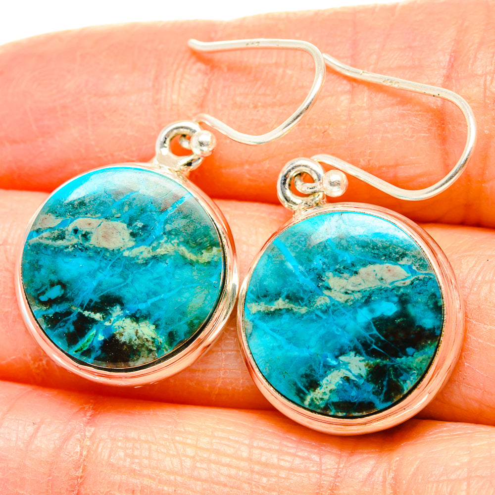Chrysocolla Earrings handcrafted by Anasilvercos - EARR430782