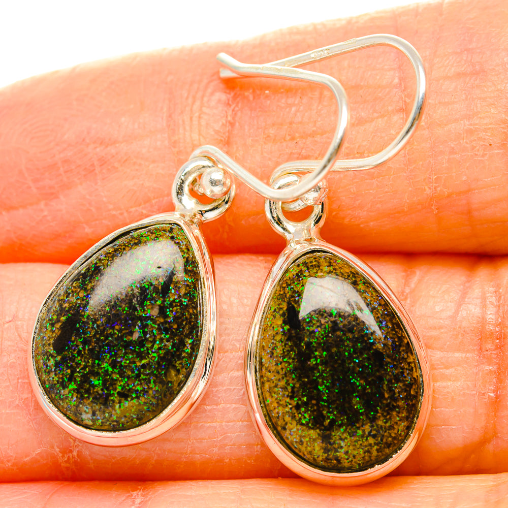 Andamooka Opal Earrings handcrafted by Anasilvercos - EARR430785