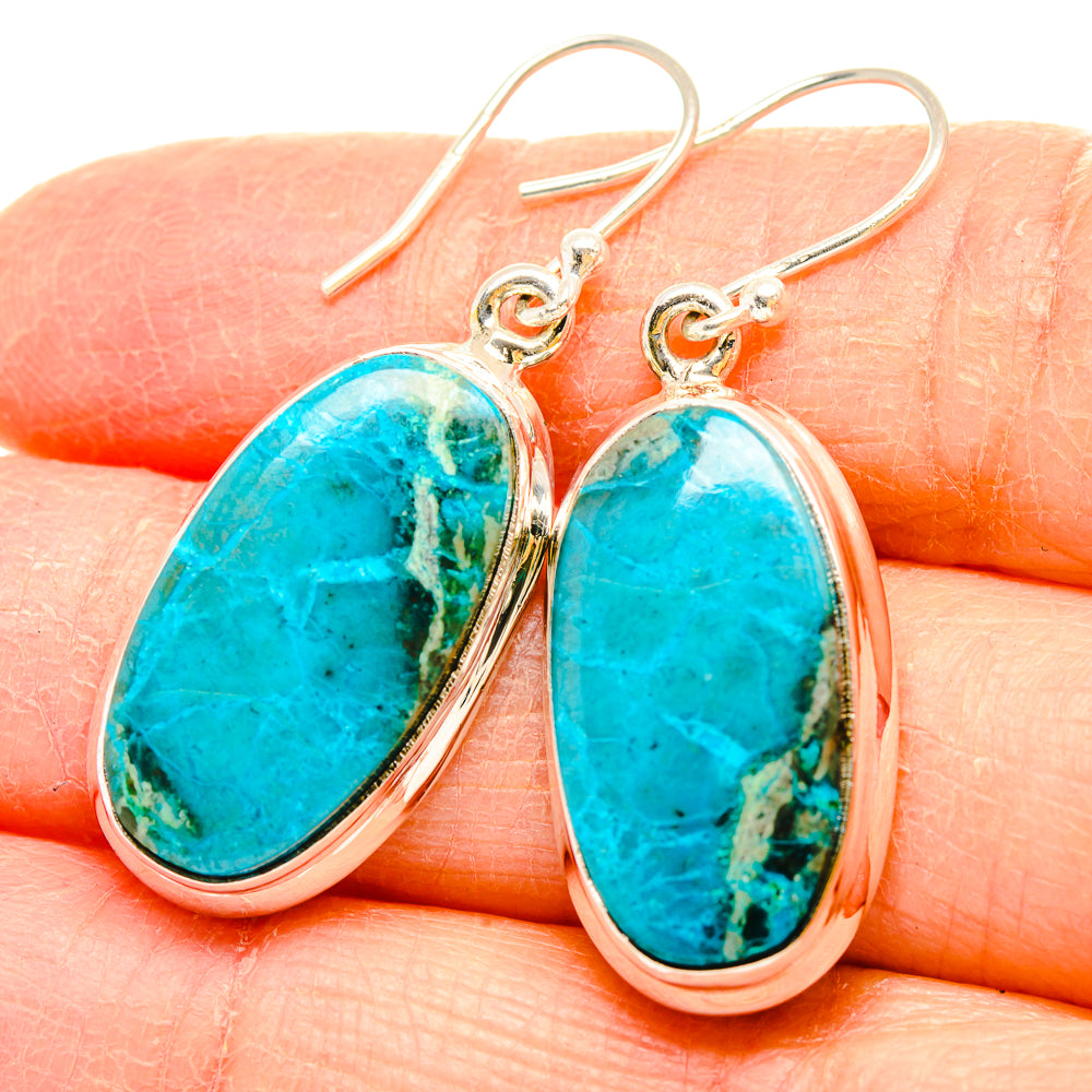 Chrysocolla Earrings handcrafted by Anasilvercos - EARR430796