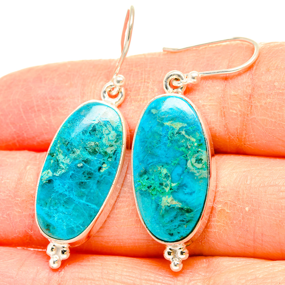 Chrysocolla Earrings handcrafted by Anasilvercos - EARR430810