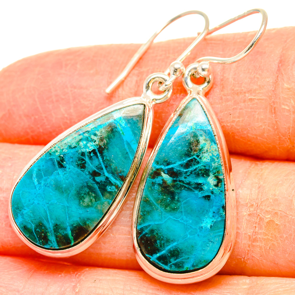 Chrysocolla Earrings handcrafted by Anasilvercos - EARR430829