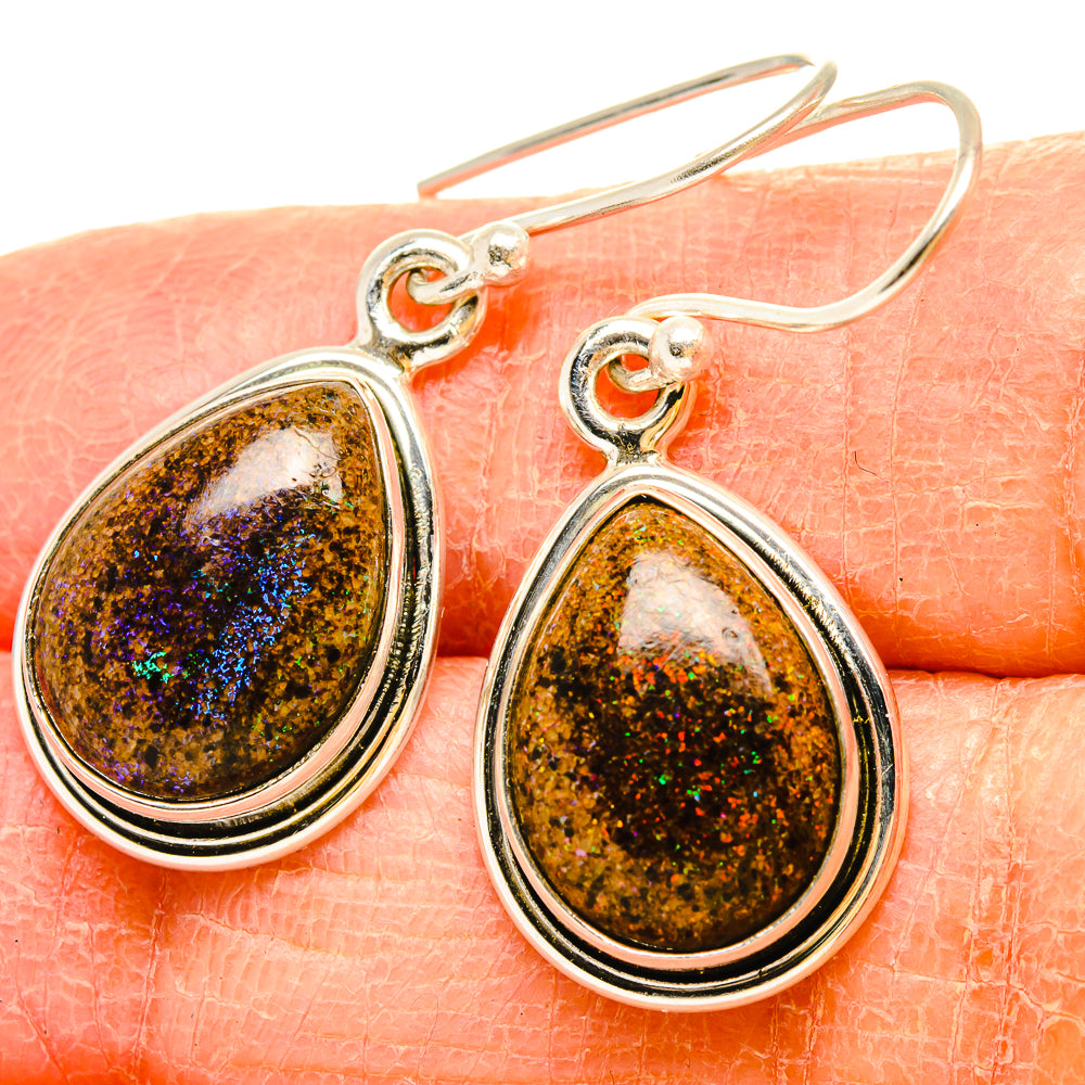 Andamooka Opal Earrings handcrafted by Anasilvercos - EARR430836