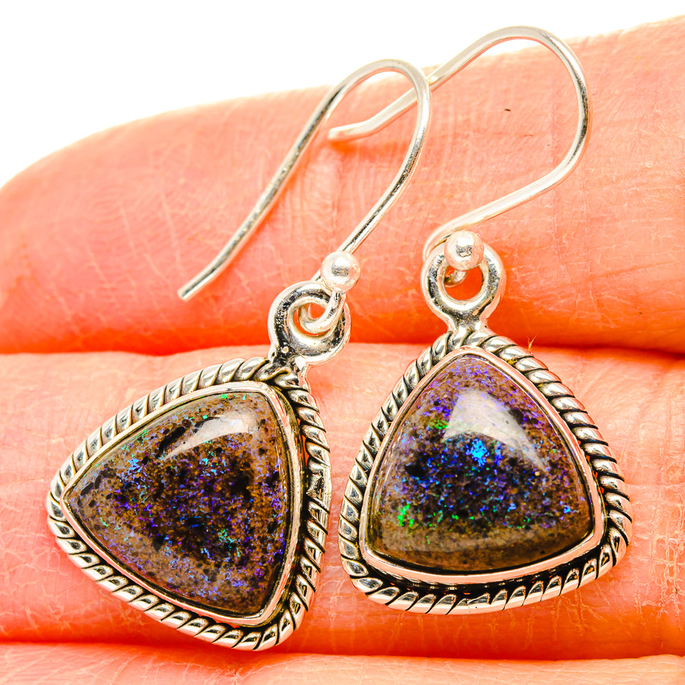 Andamooka Opal Earrings handcrafted by Anasilvercos - EARR430842