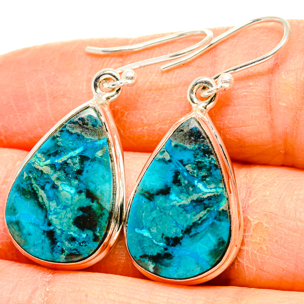 Chrysocolla Earrings handcrafted by Anasilvercos - EARR430847