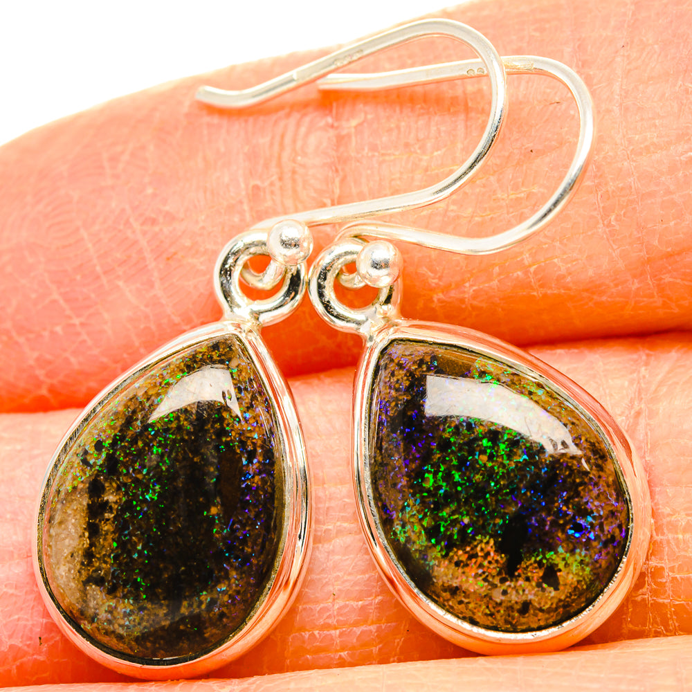 Andamooka Opal Earrings handcrafted by Anasilvercos - EARR430871