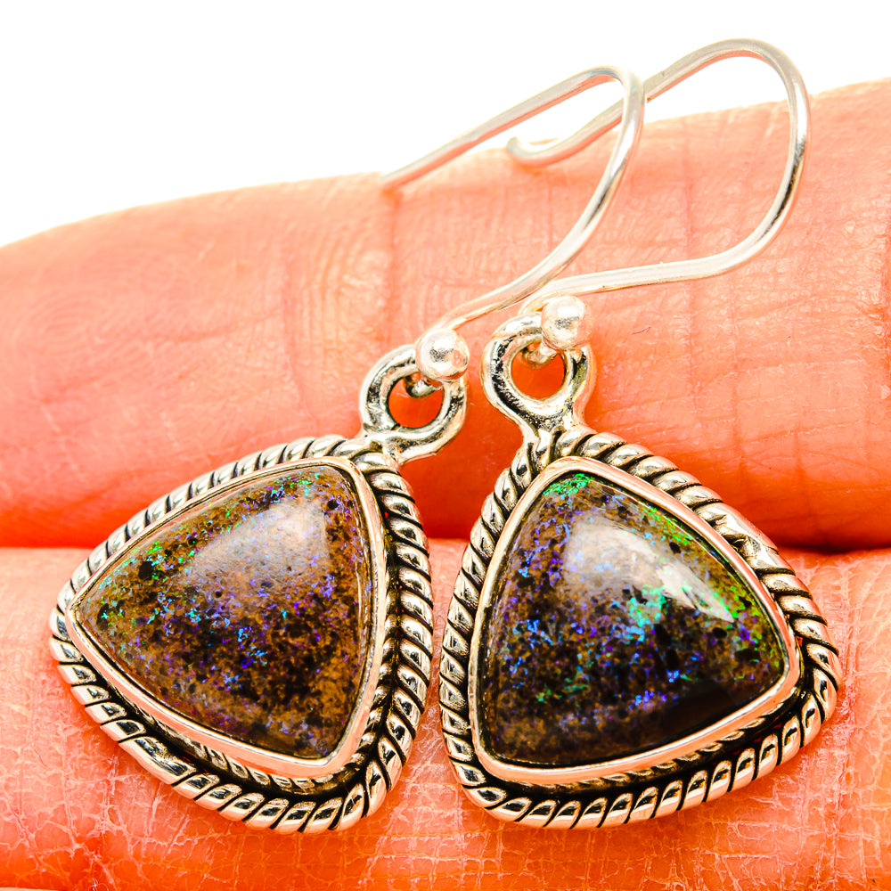 Andamooka Opal Earrings handcrafted by Anasilvercos - EARR430878