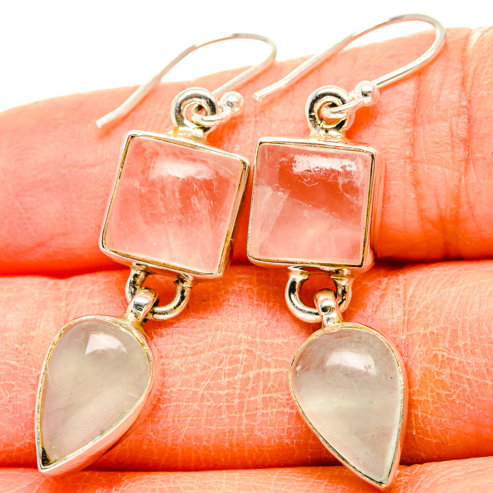 Rose Quartz Earrings handcrafted by Anasilvercos - EARR430885