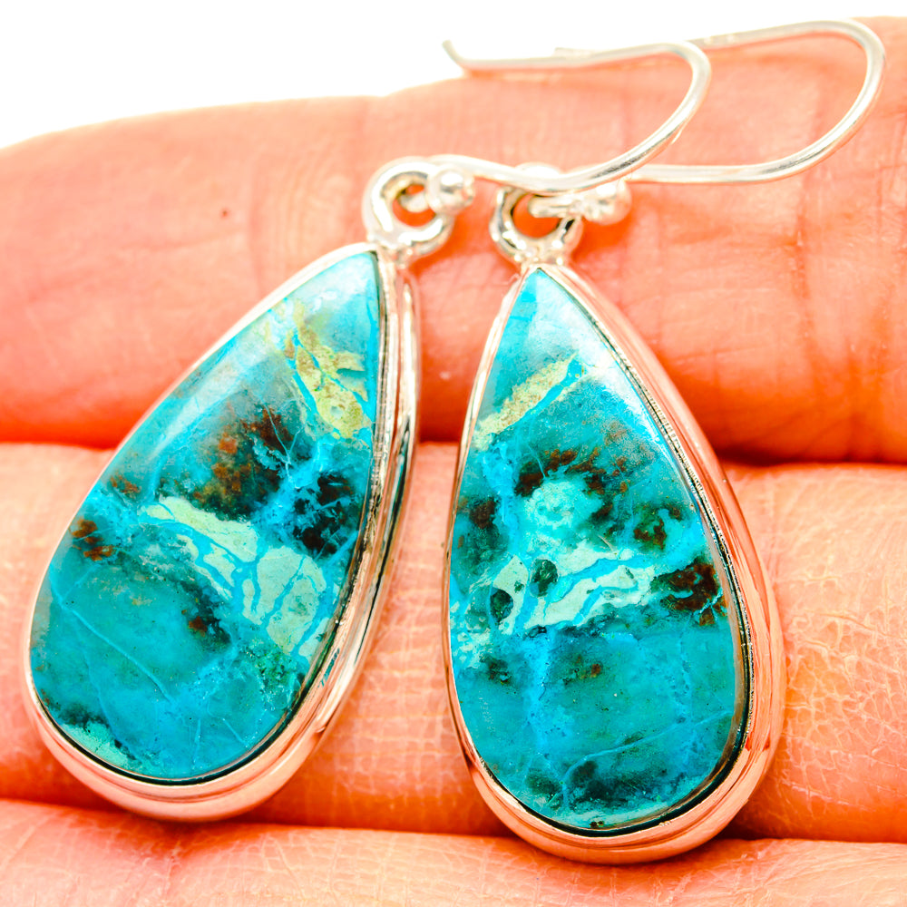 Chrysocolla Earrings handcrafted by Anasilvercos - EARR430901