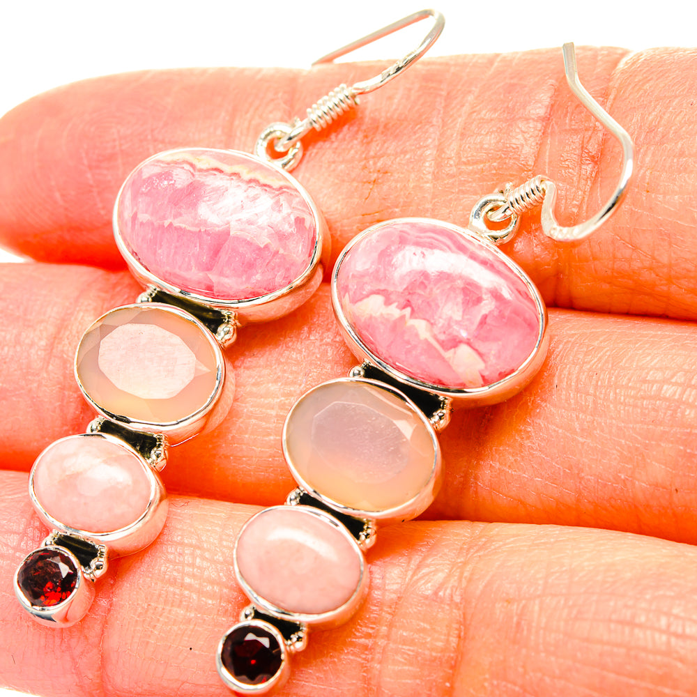 Rhodochrosite Earrings handcrafted by Anasilvercos - EARR430923