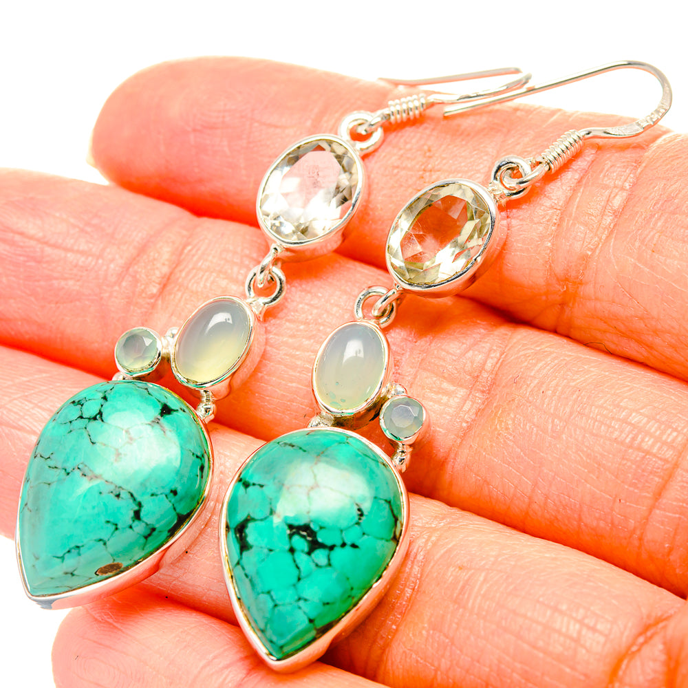 Blue Howlite Earrings handcrafted by Anasilvercos - EARR430927