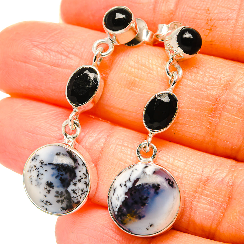 Dendritic Opal Earrings handcrafted by Anasilvercos - EARR430929