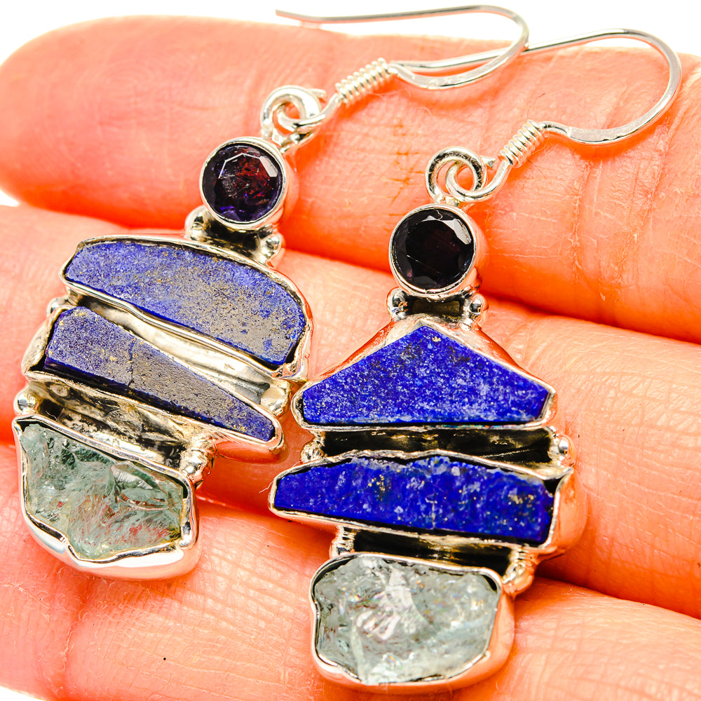 Lapis Lazuli Earrings handcrafted by Anasilvercos - EARR430948