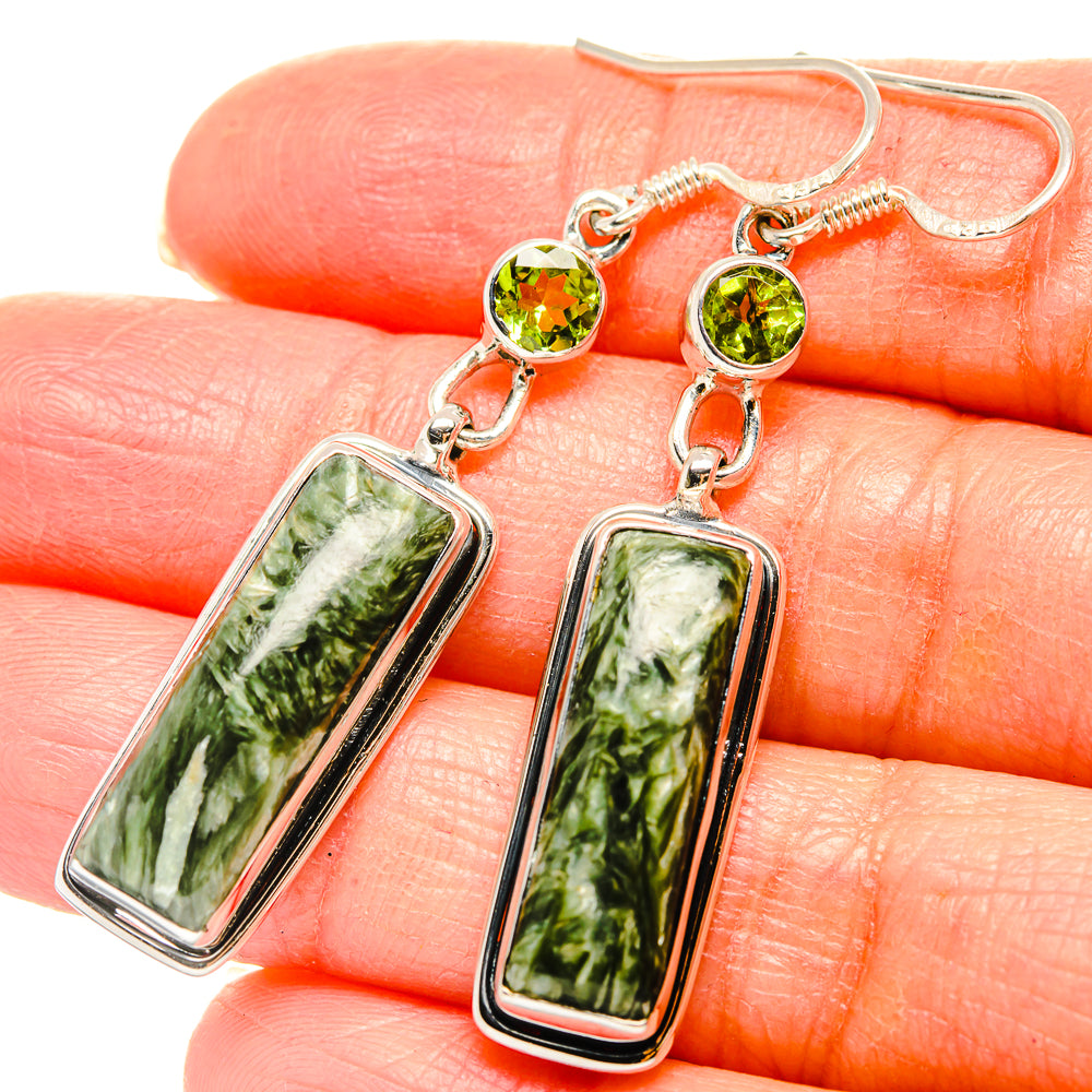 Seraphinite Earrings handcrafted by Anasilvercos - EARR430953