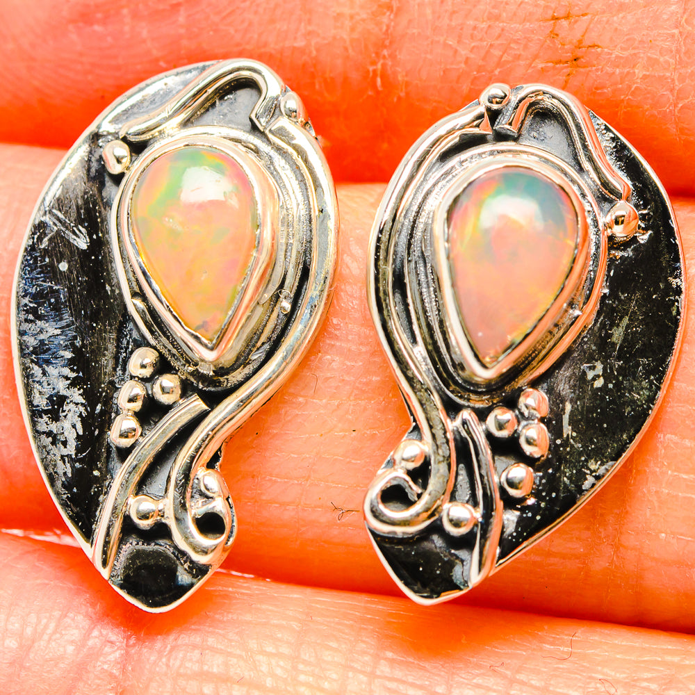 Ethiopian Opal Earrings handcrafted by Anasilvercos - EARR430959