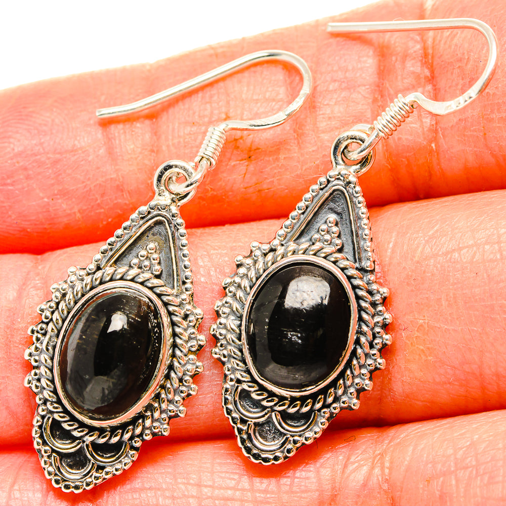 Gold Sheen Obsidian Earrings handcrafted by Anasilvercos - EARR430960