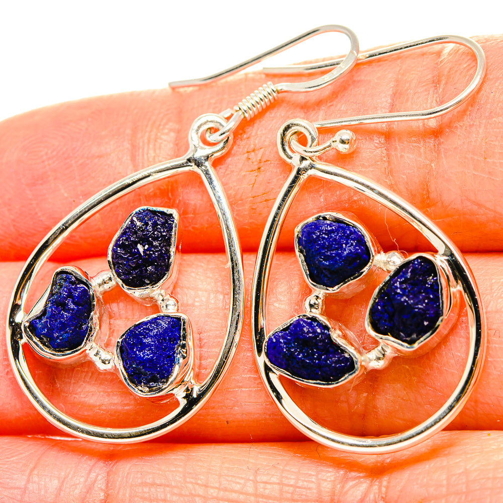 Azurite Earrings handcrafted by Anasilvercos - EARR430962