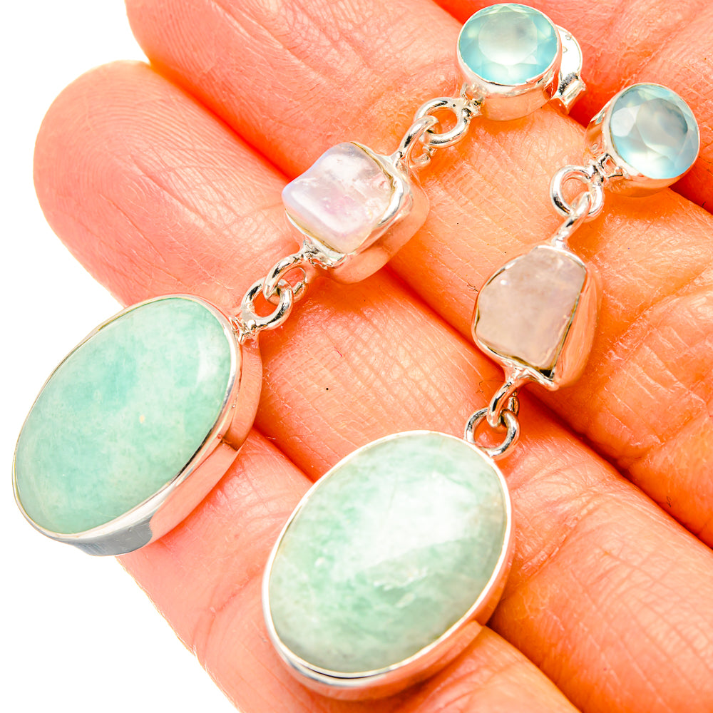 Peruvian Amazonite Earrings handcrafted by Anasilvercos - EARR430963