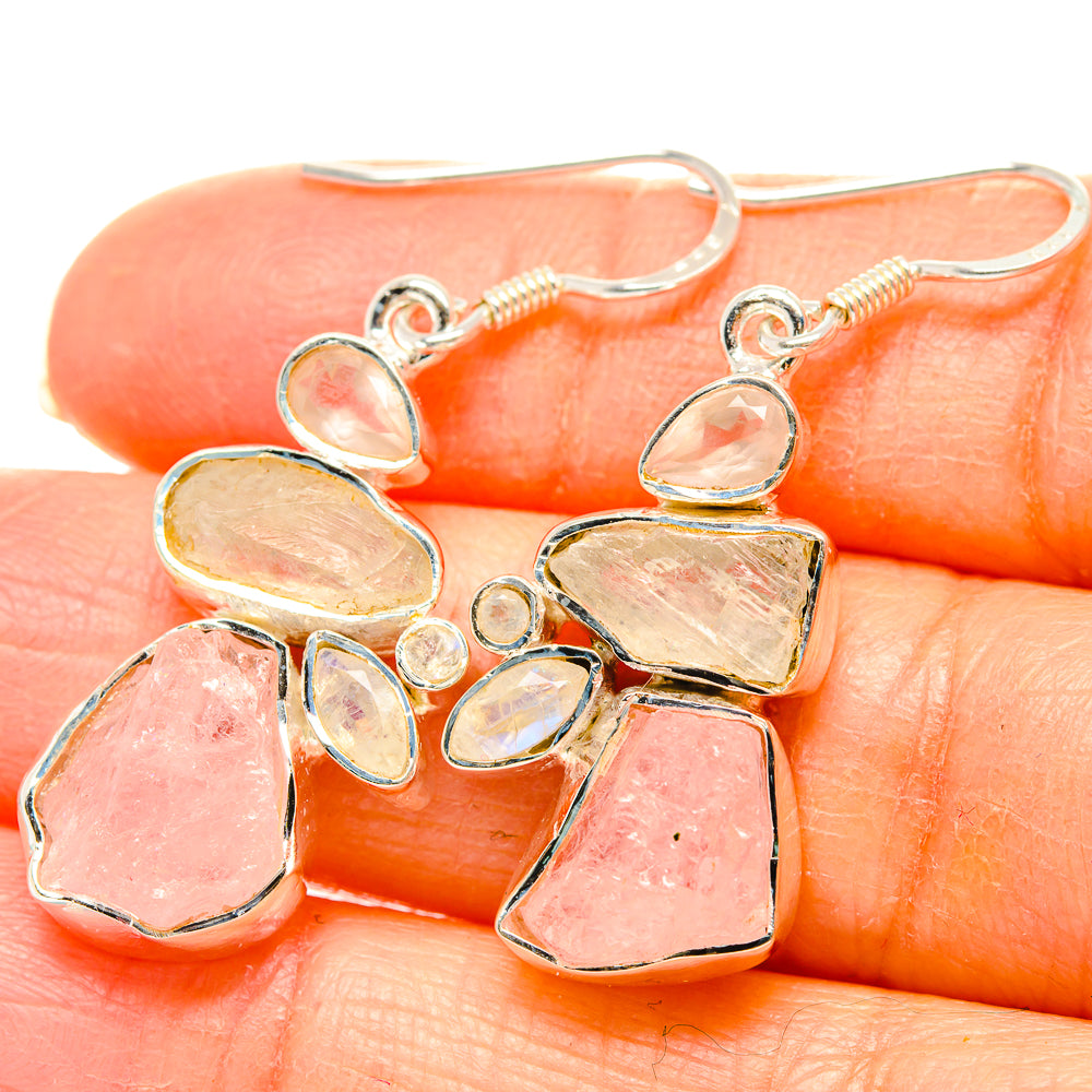 Rose Quartz Earrings handcrafted by Anasilvercos - EARR430967