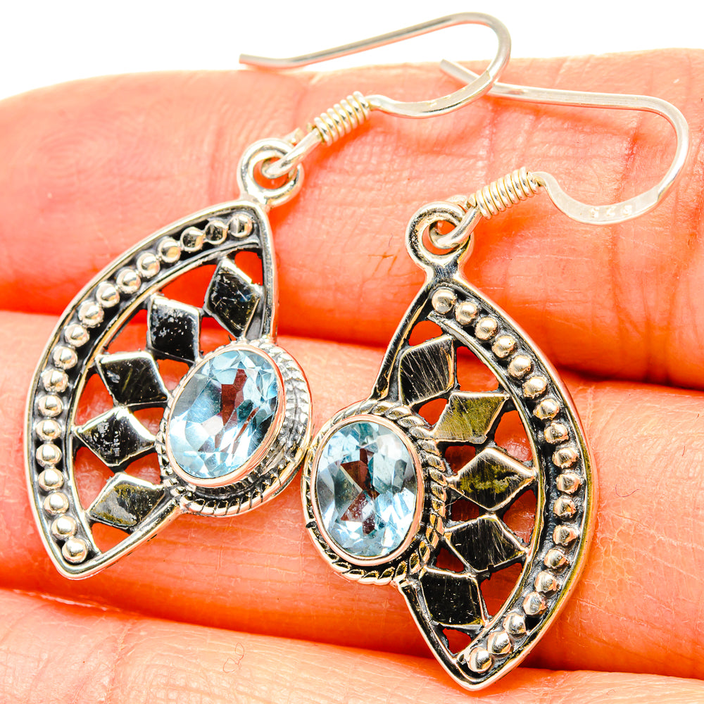 Blue Topaz Earrings handcrafted by Anasilvercos - EARR430973